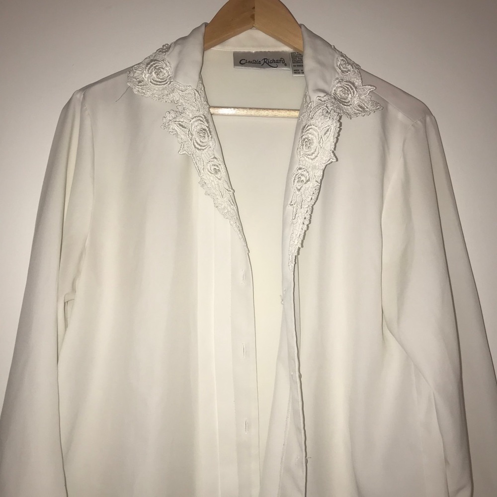 White Claudia Richard button up blouse